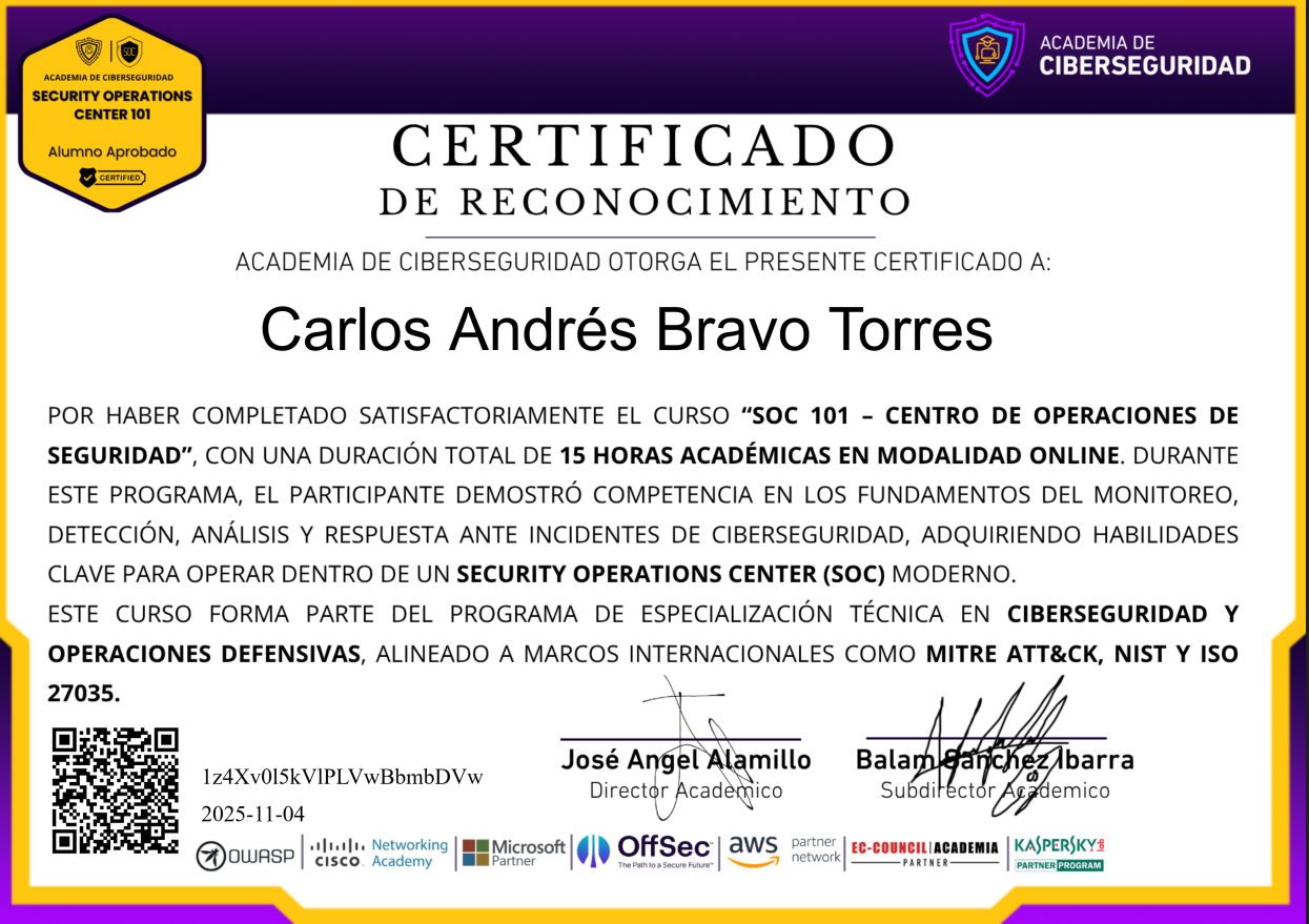 SOC 101 - Centro De Operaciones De Seguridad